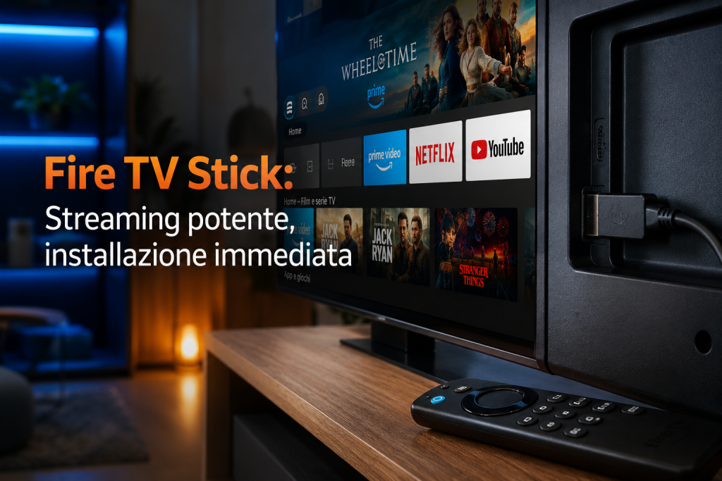 Fire TV Stick dispositivo multimediale prodotto da Amazon tramite HDMI qualsiasi TV diventa Smart.