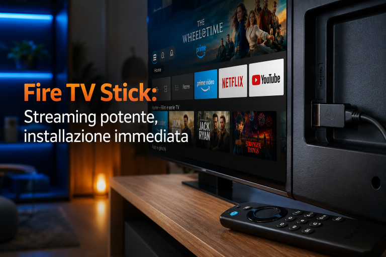 Fire TV Stick dispositivo multimediale prodotto da Amazon tramite HDMI qualsiasi TV diventa Smart.